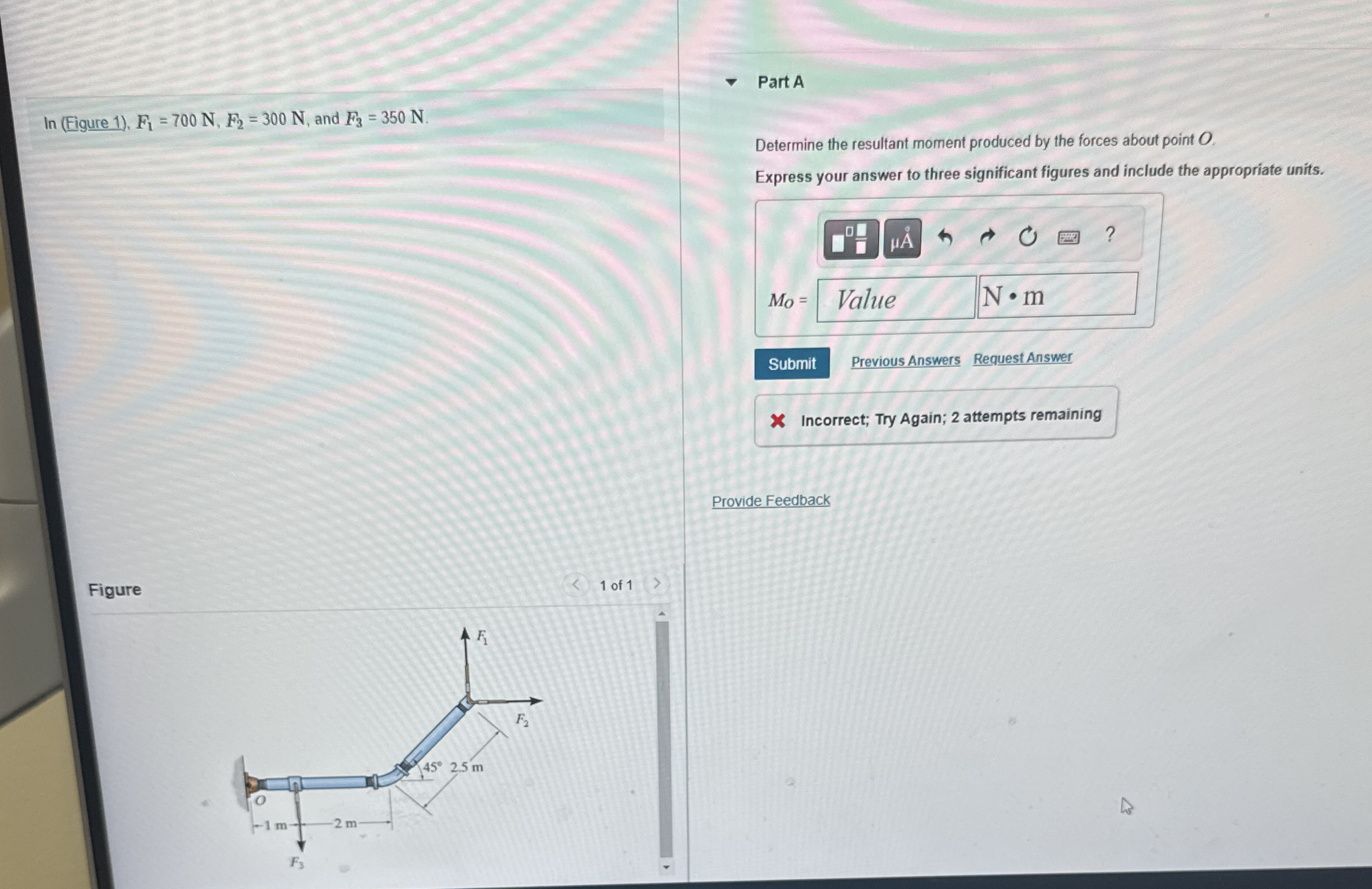 l n ( Figure 1 ) , F 1 = 7 0 0 N , F 2 = 3 0 0 N