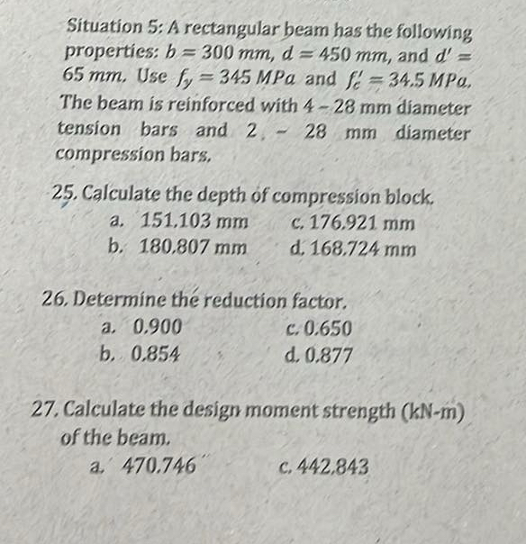Situation 5 : A rectangular beam has the