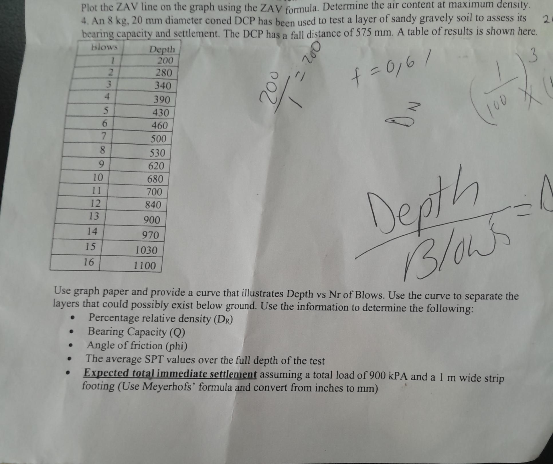 Use the information to determine the following: