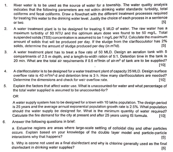 River water is to be used as the source of water