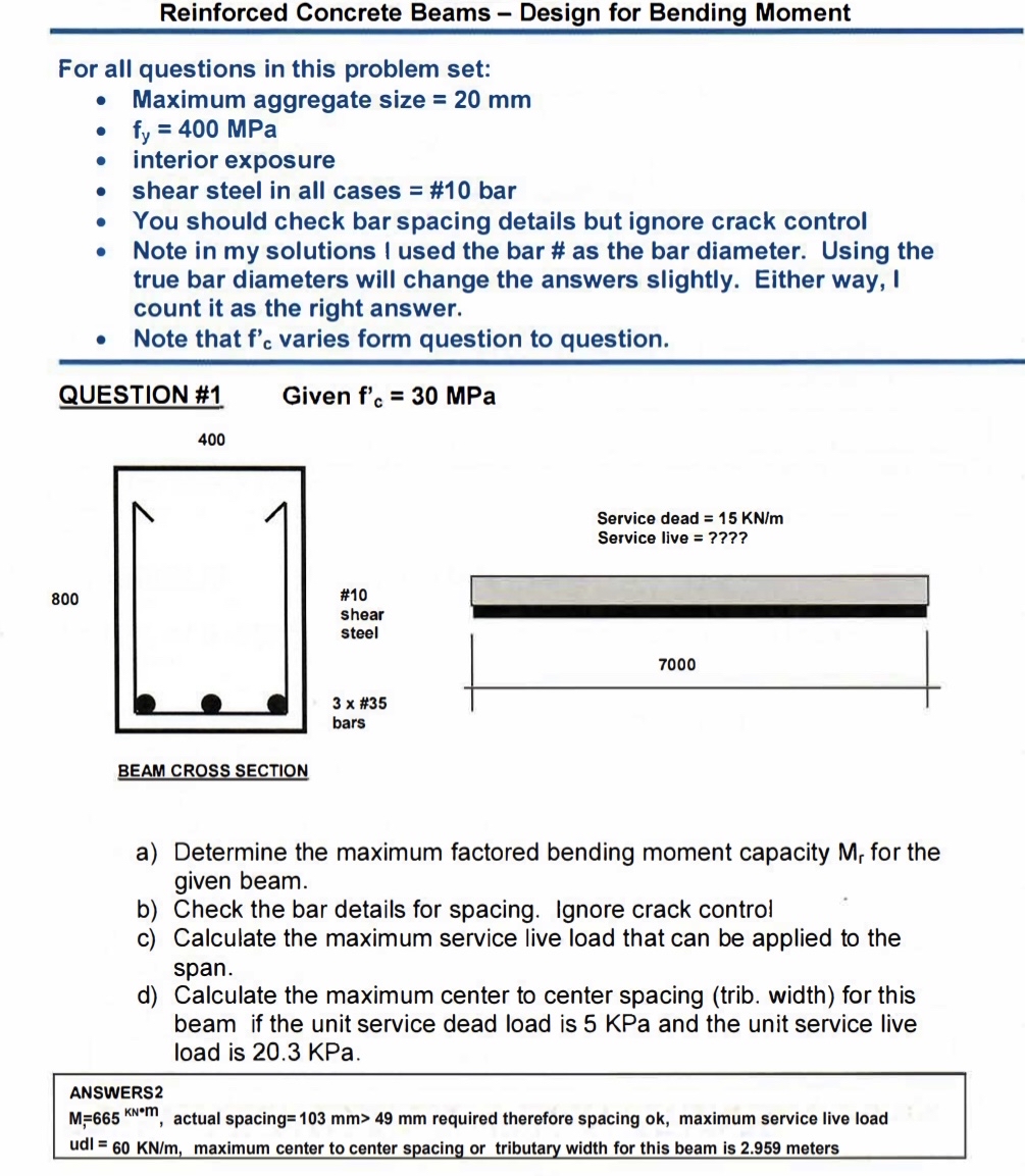 Reinforced Concrete Beams - Design for Bending