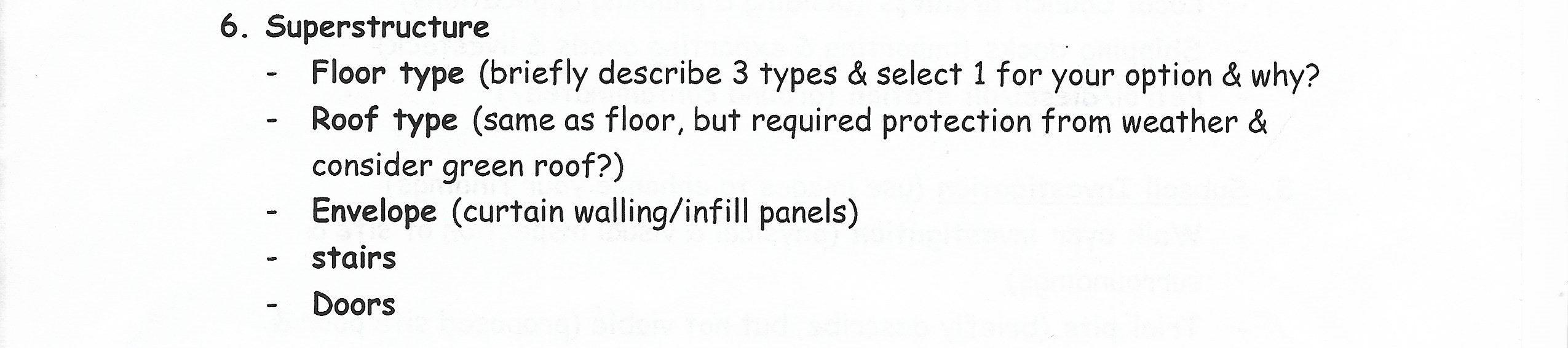 Superstructure Floor type ( briefly describe 3