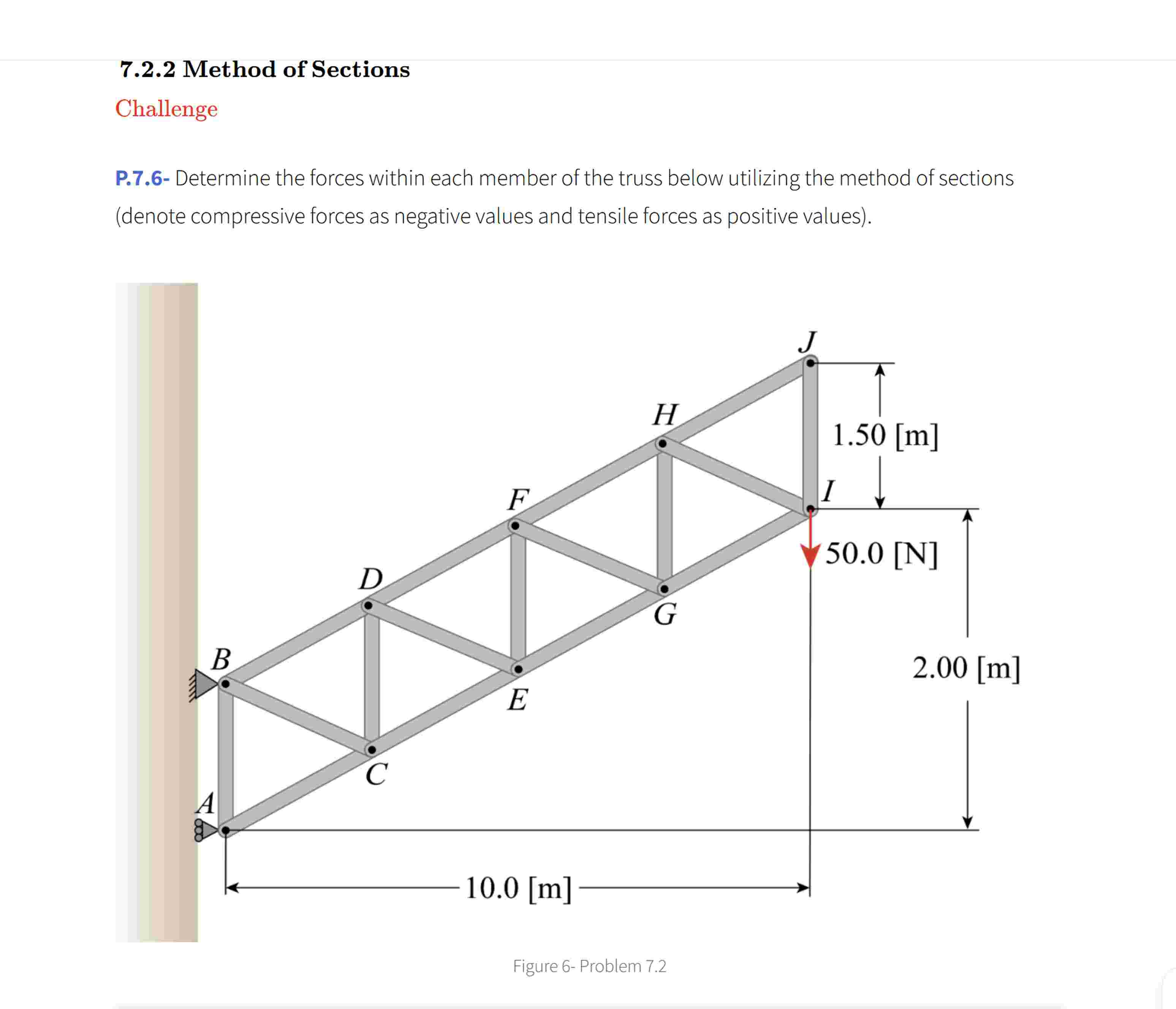 7 . 2 . 2 Method of Sections Challenge P . 7 . 6