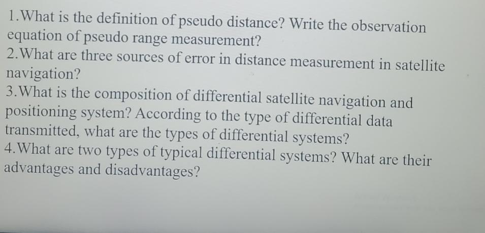 1 . What is the definition of pseudo distance?