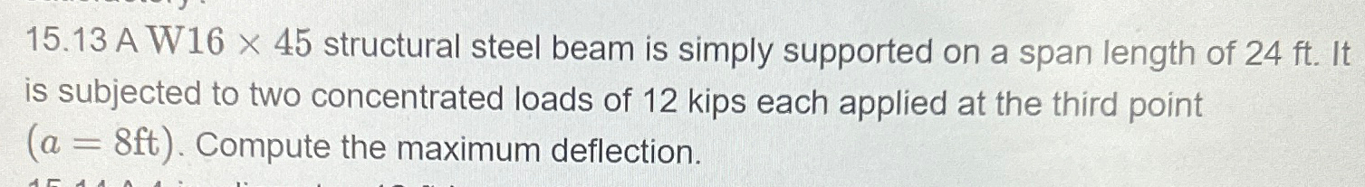 1 5 . 1 3 A W 1 6 4 5 structural steel beam is