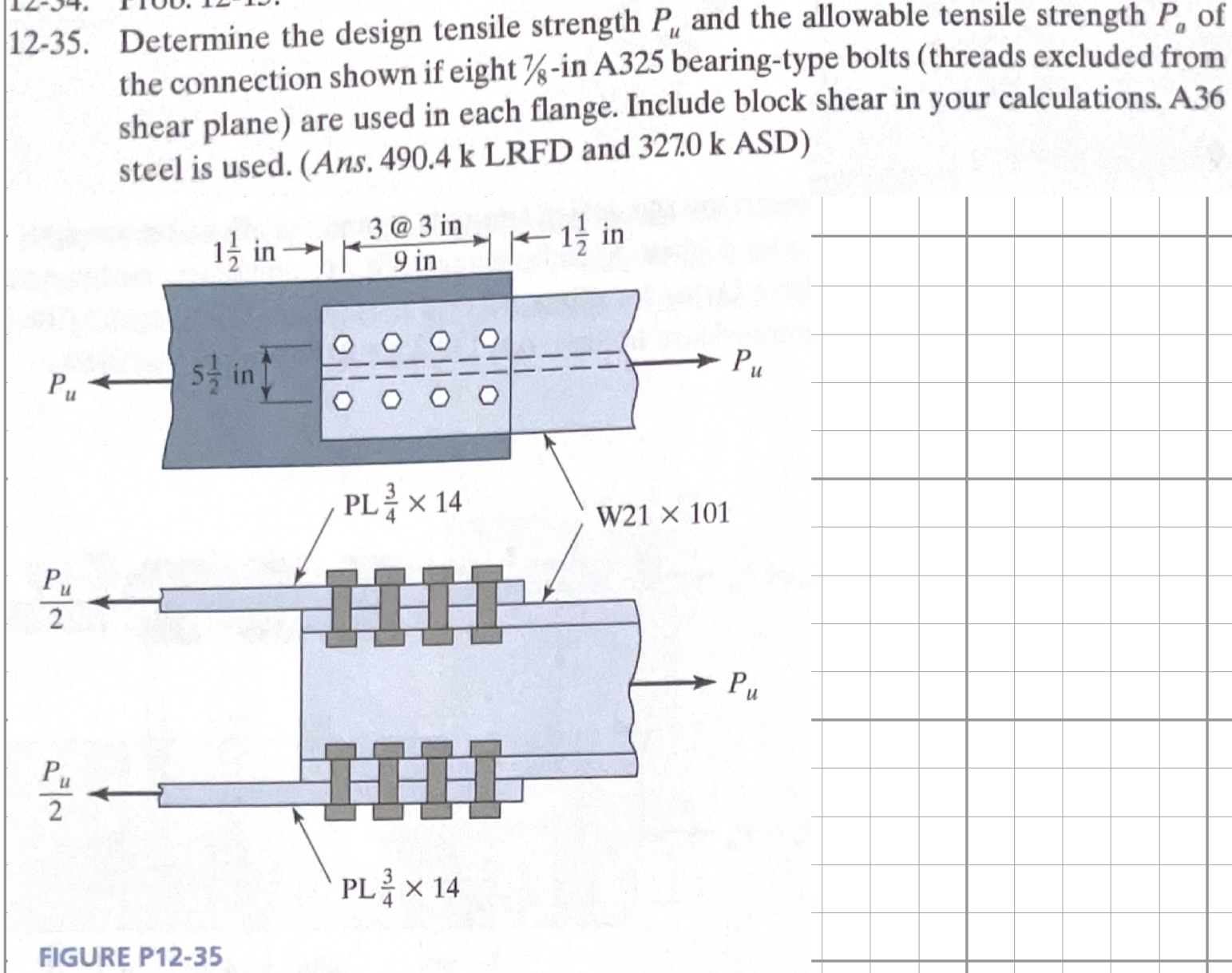 1 2 - 3 5 . Determine the design tensile strength