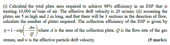 ( i ) Calculate the total plate area required to