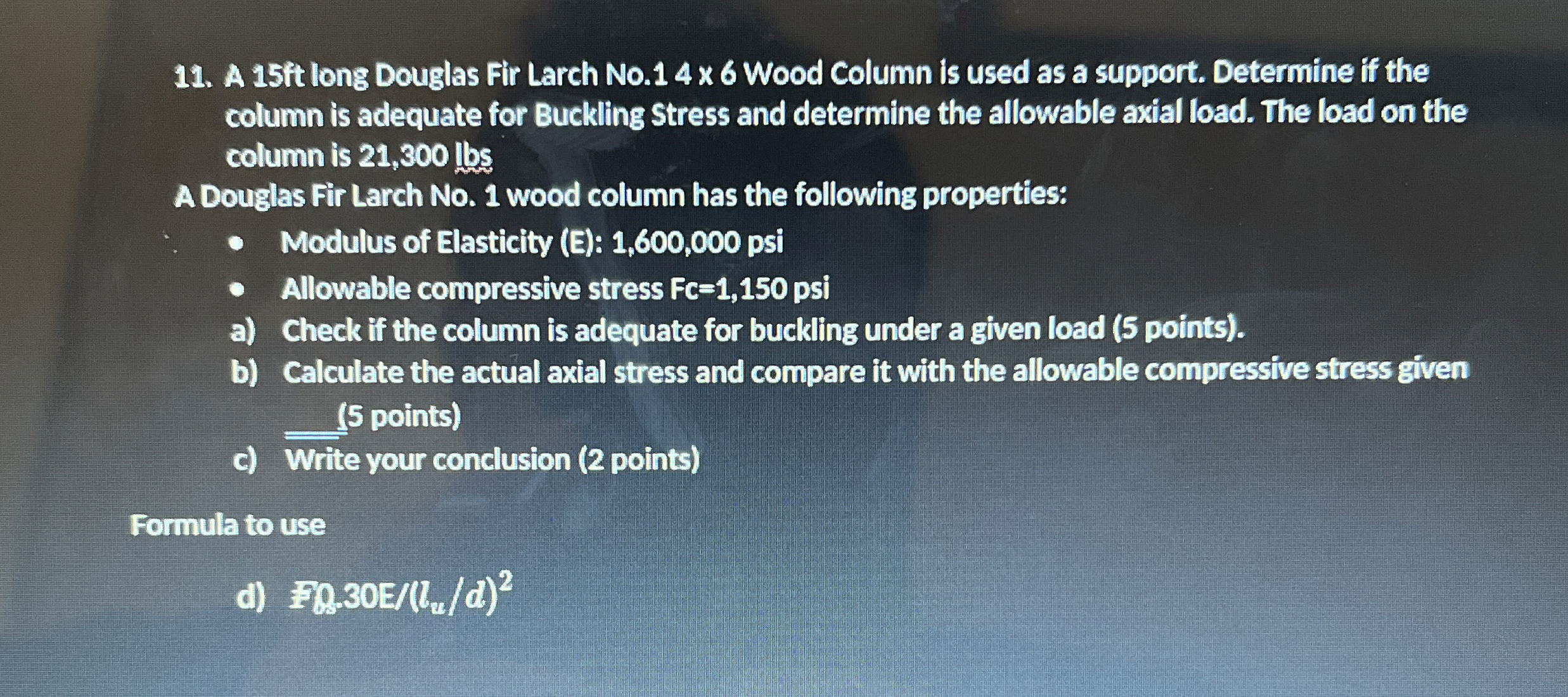 A 1 5 ft long Douglas Fir Larch No . 1 4 6 Wood