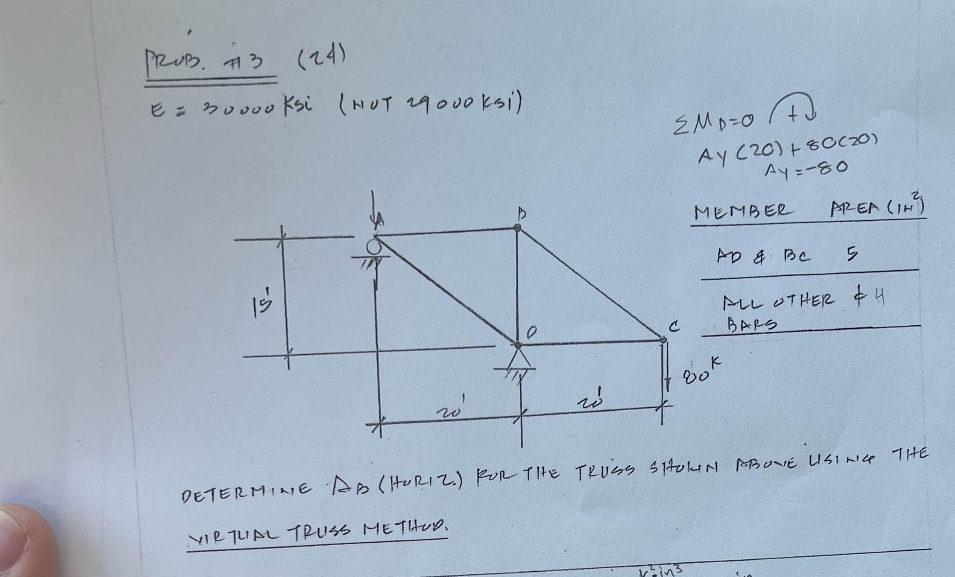 PROB. A 3 ( 2 4 ) E = 3 0 0 0 0 Ksi ( NUT 2 9 0 0