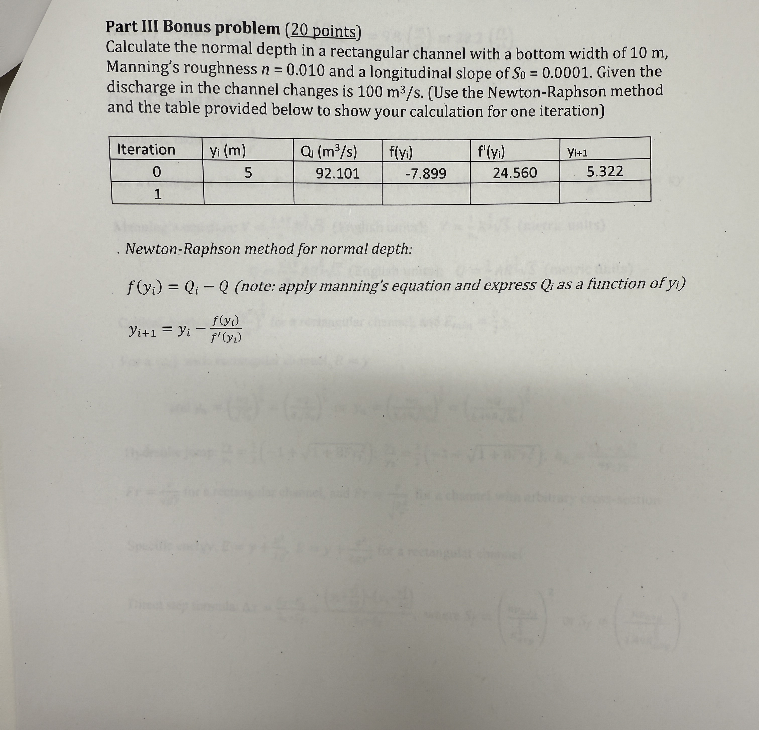 Calculate the normal depth in a rectangular