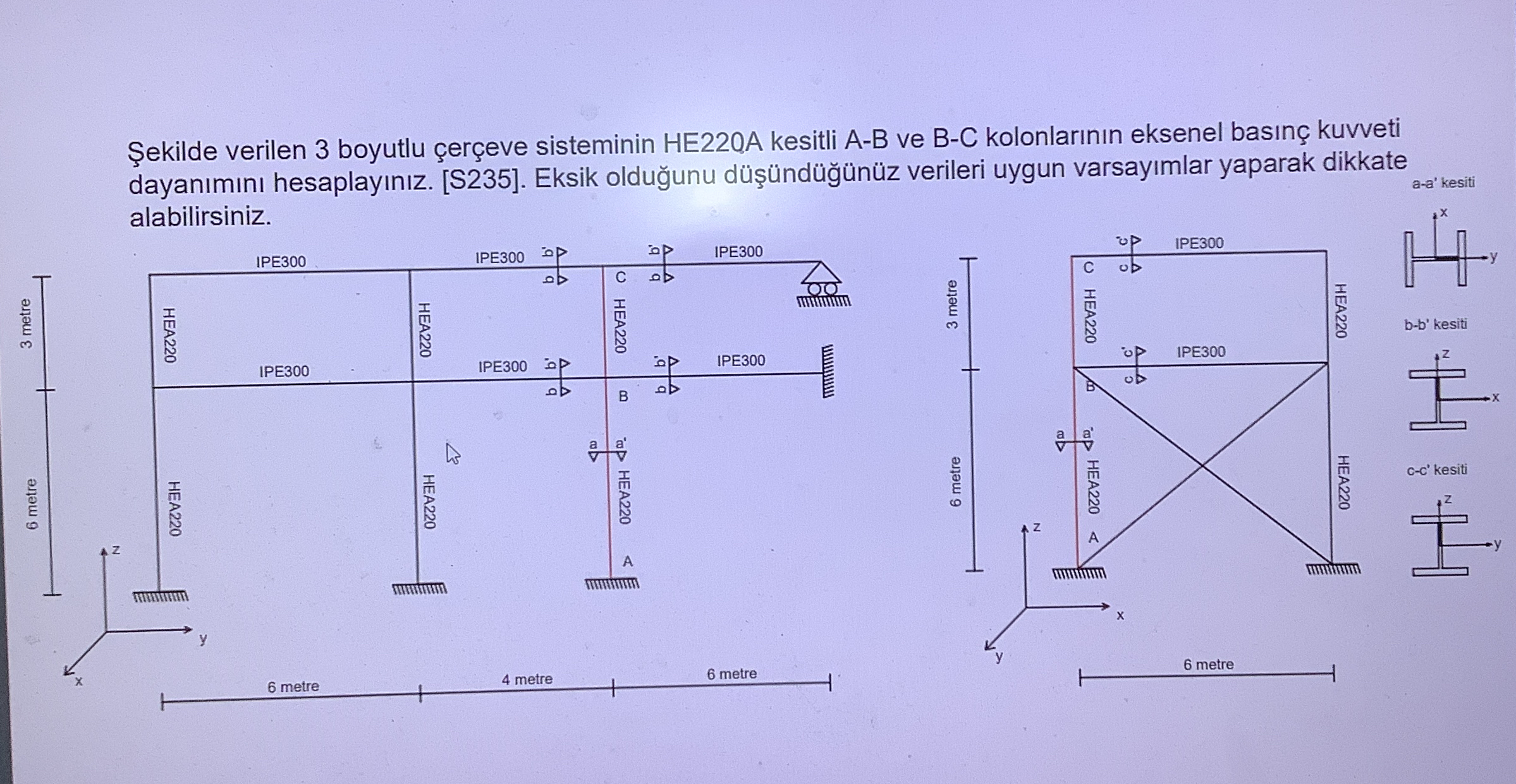 ekilde verilen 3 boyutlu er eve sisteminin HE 2 2