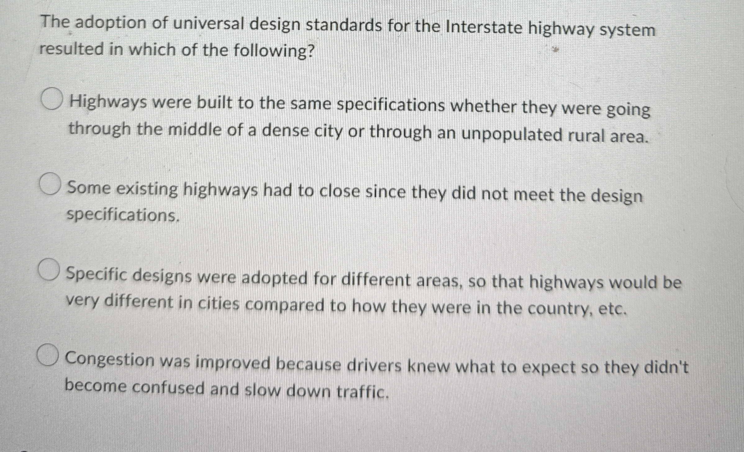 The adoption of universal design standards for