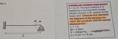 Ex - 1 A boum whth constann cuys sacion A = b h .