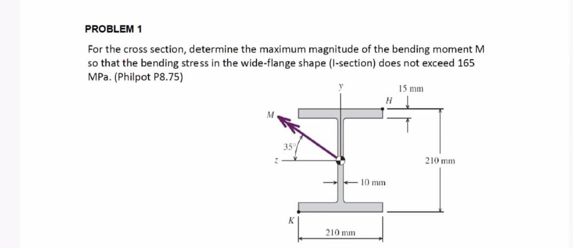PROBLEM 1 For the cross section, determine the