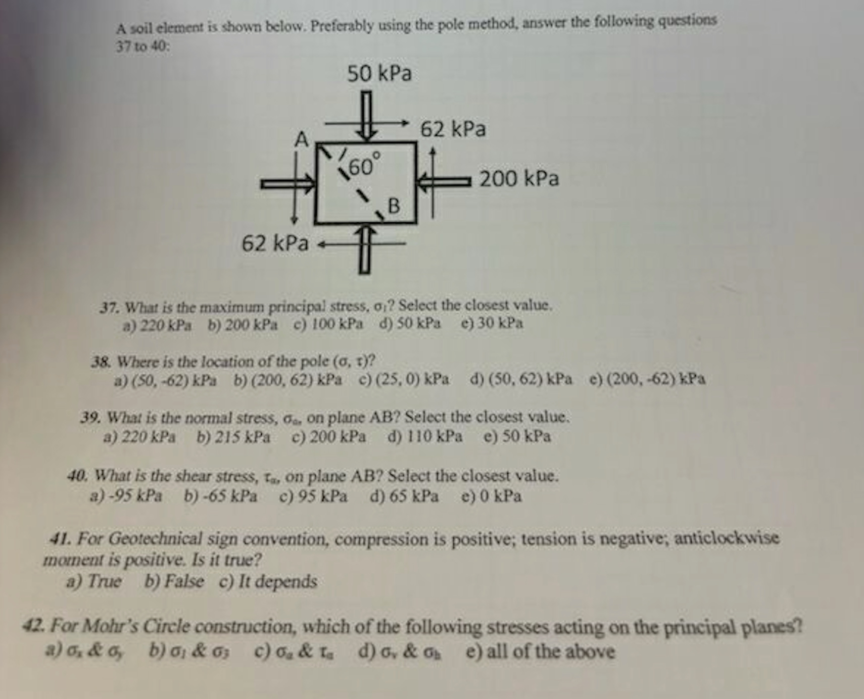 A soil element is shown below. Preferably using