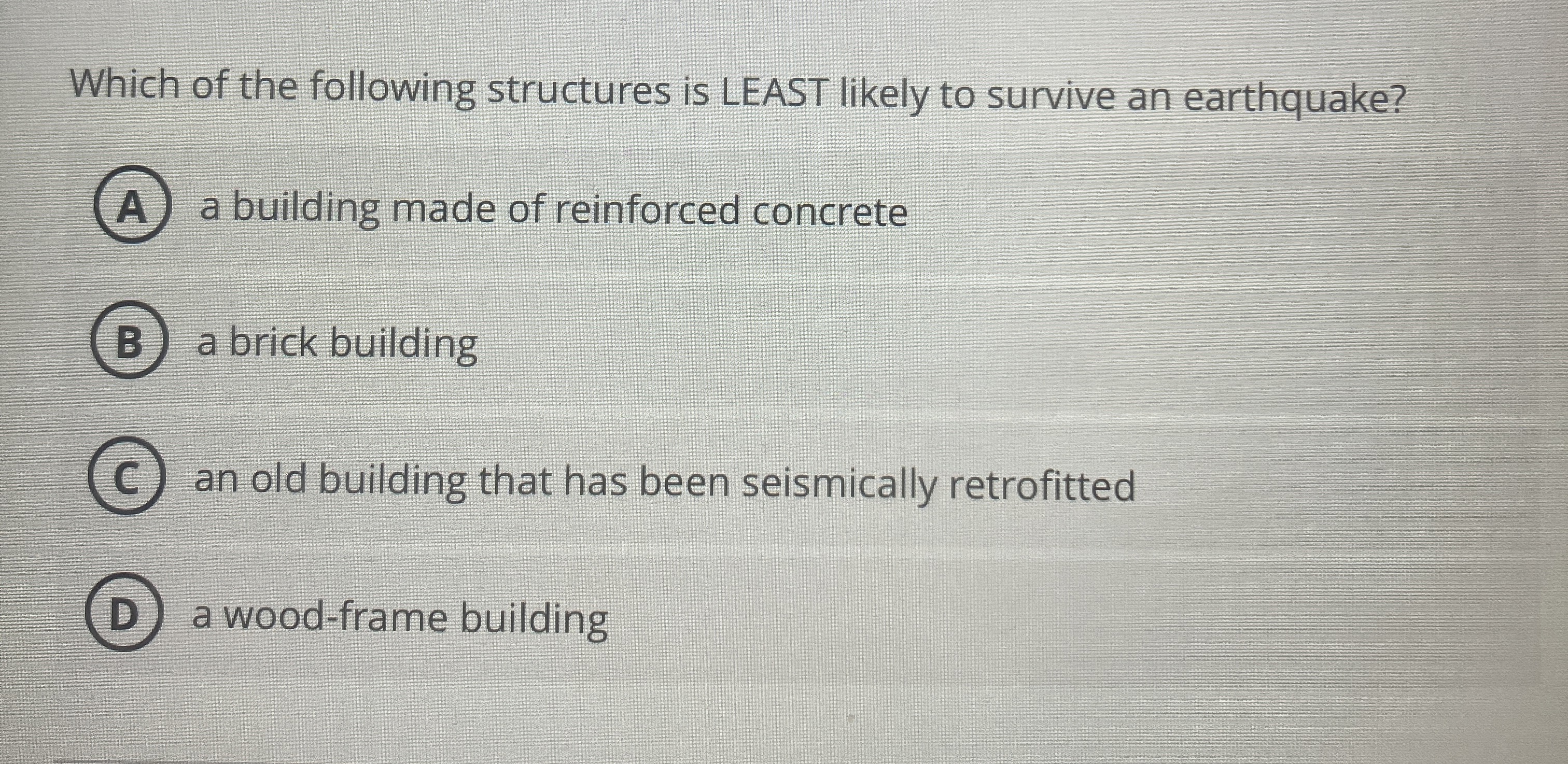 Which of the following structures is LEAST likely