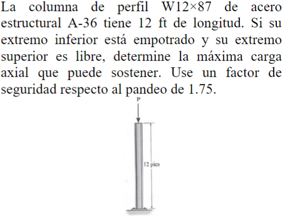 La columna de perfil W 1 2 8 7 de acero