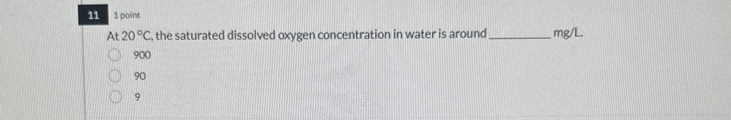 1 1 1 point At 2 0 C , the saturated dissolved
