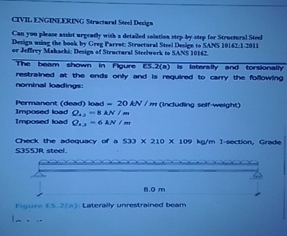 CIVIL ENGINEERING Structural Steel Design Can you