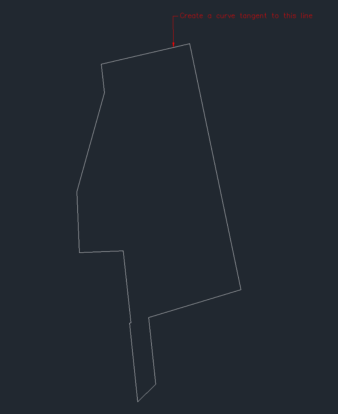 Create a curve tangent to the east end Of the top