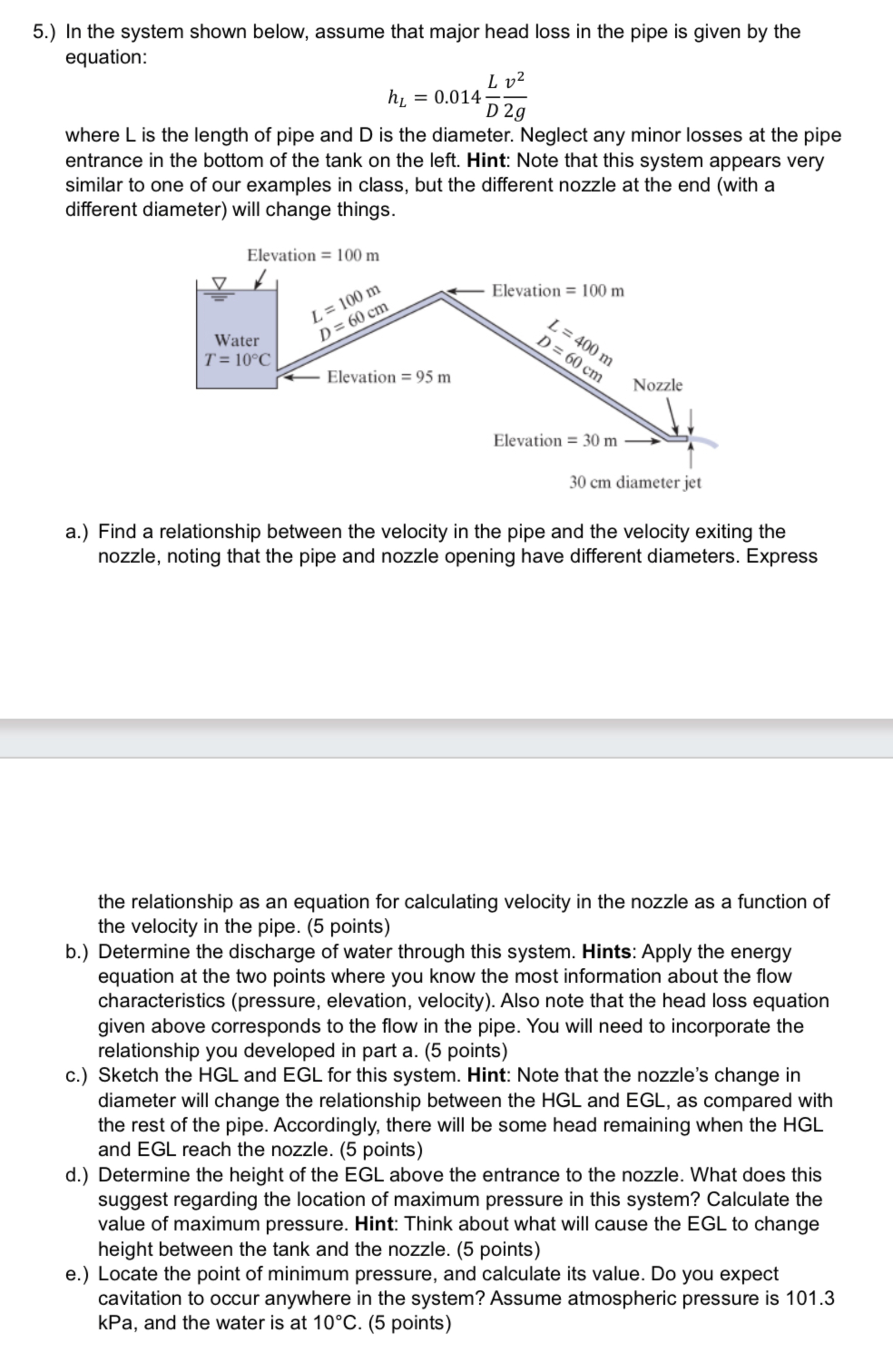 5 . ) In the system shown below, assume that