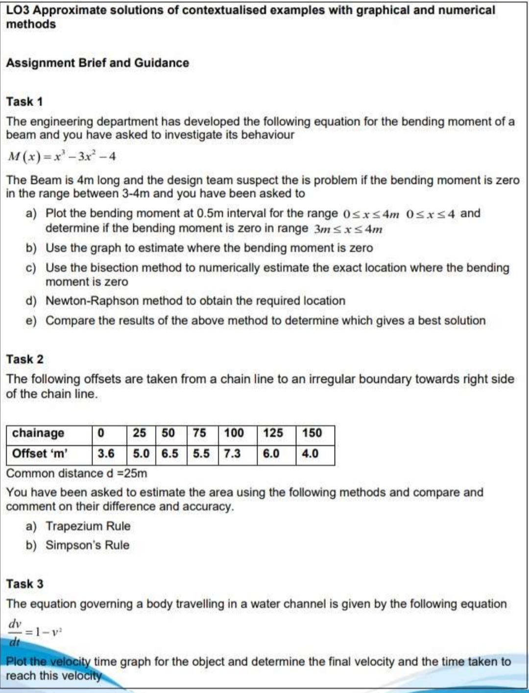 LO 3 Approximate solutions of contextualised