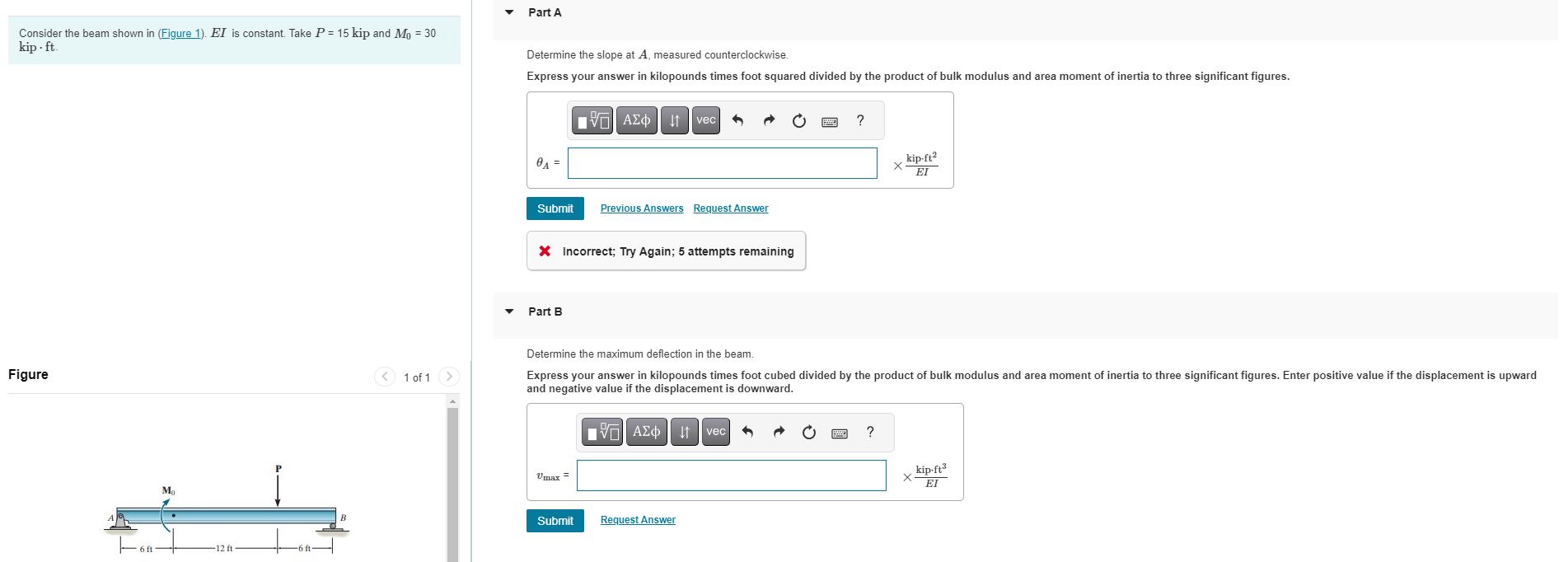 Consider the beam shown in ( Figure 1 ) . E I is