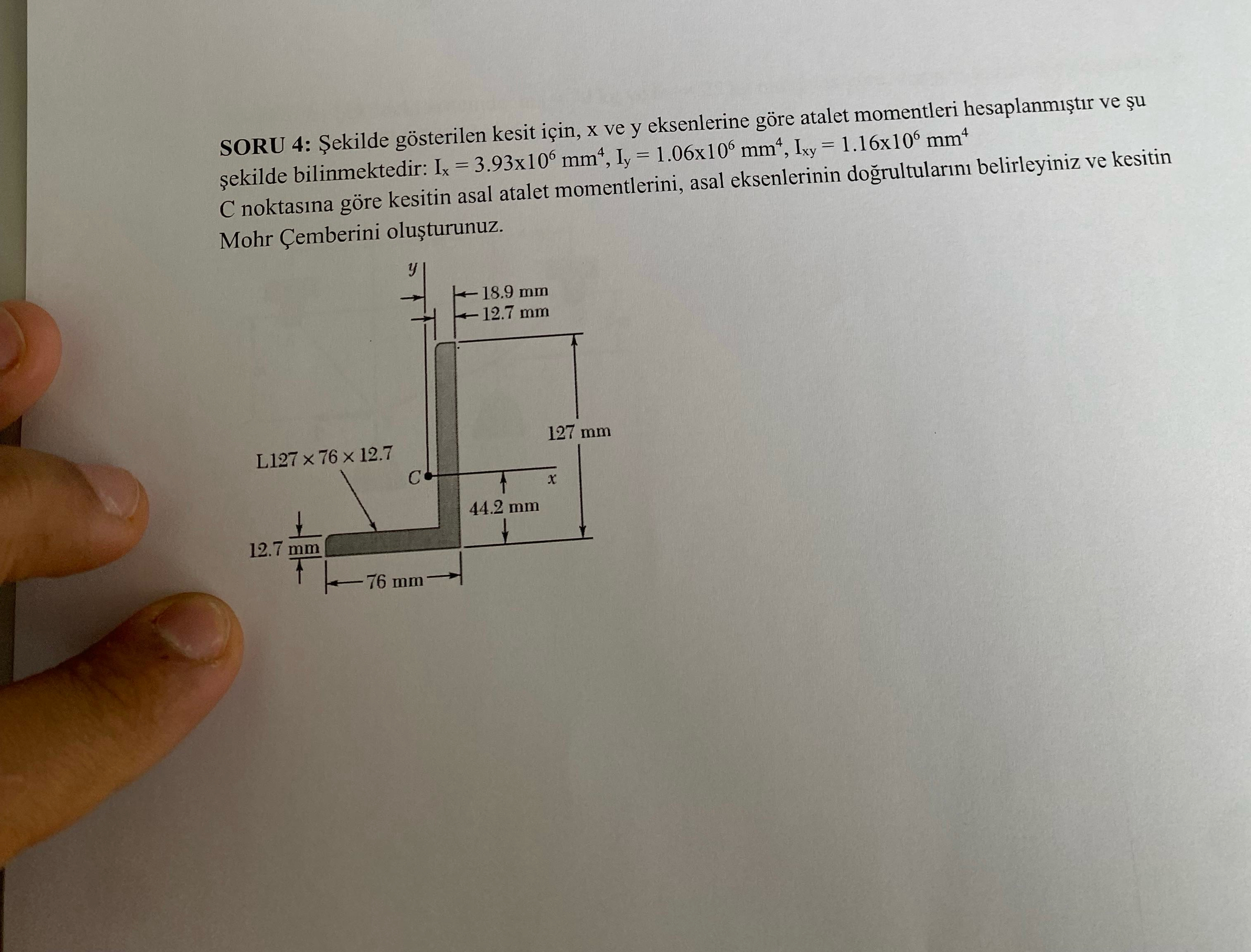 SORU 4 : ekilde g sterilen kesit i in , x ve y