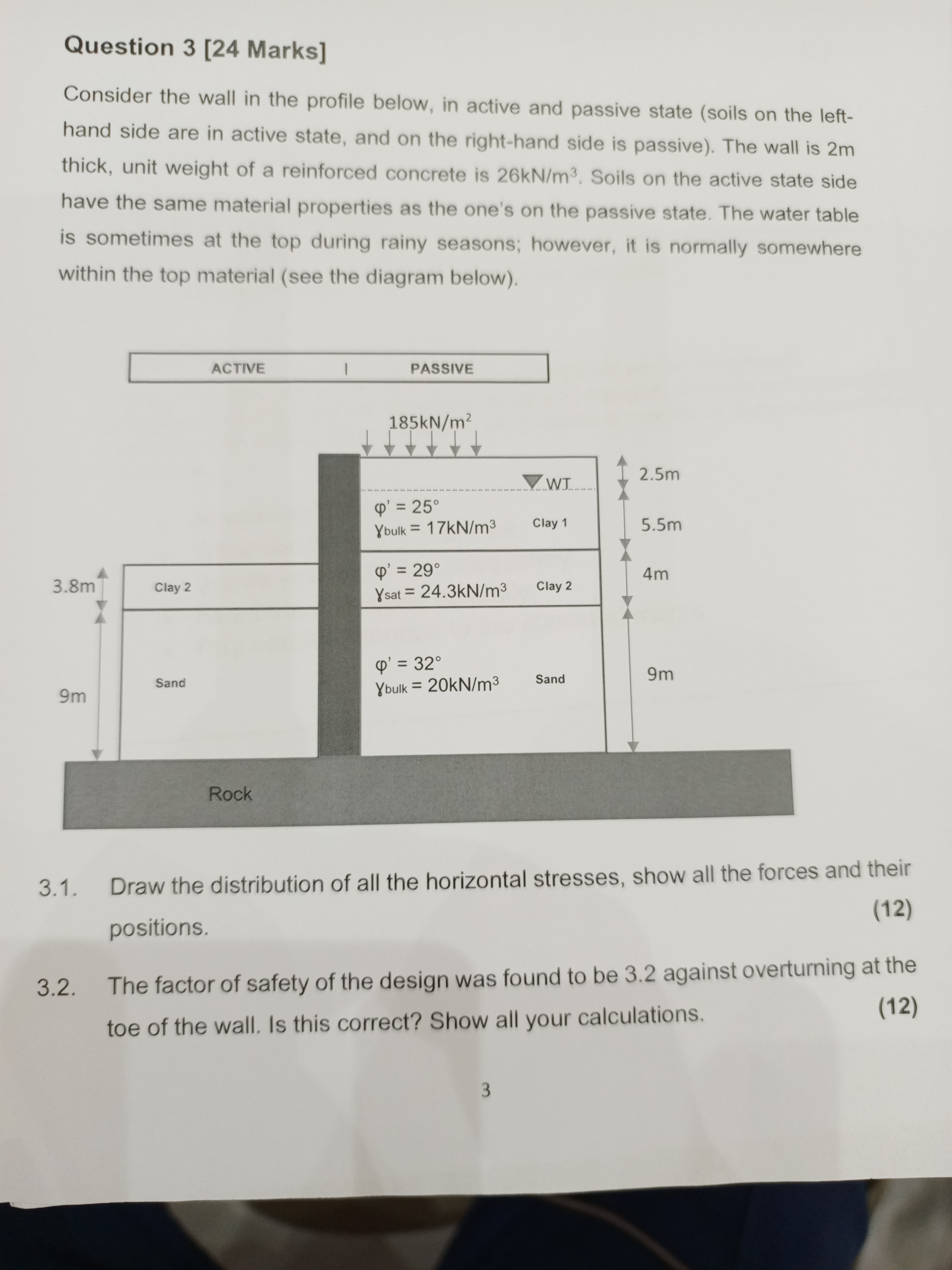 Question 3 [ 2 4 Marks ] Consider the wall in the