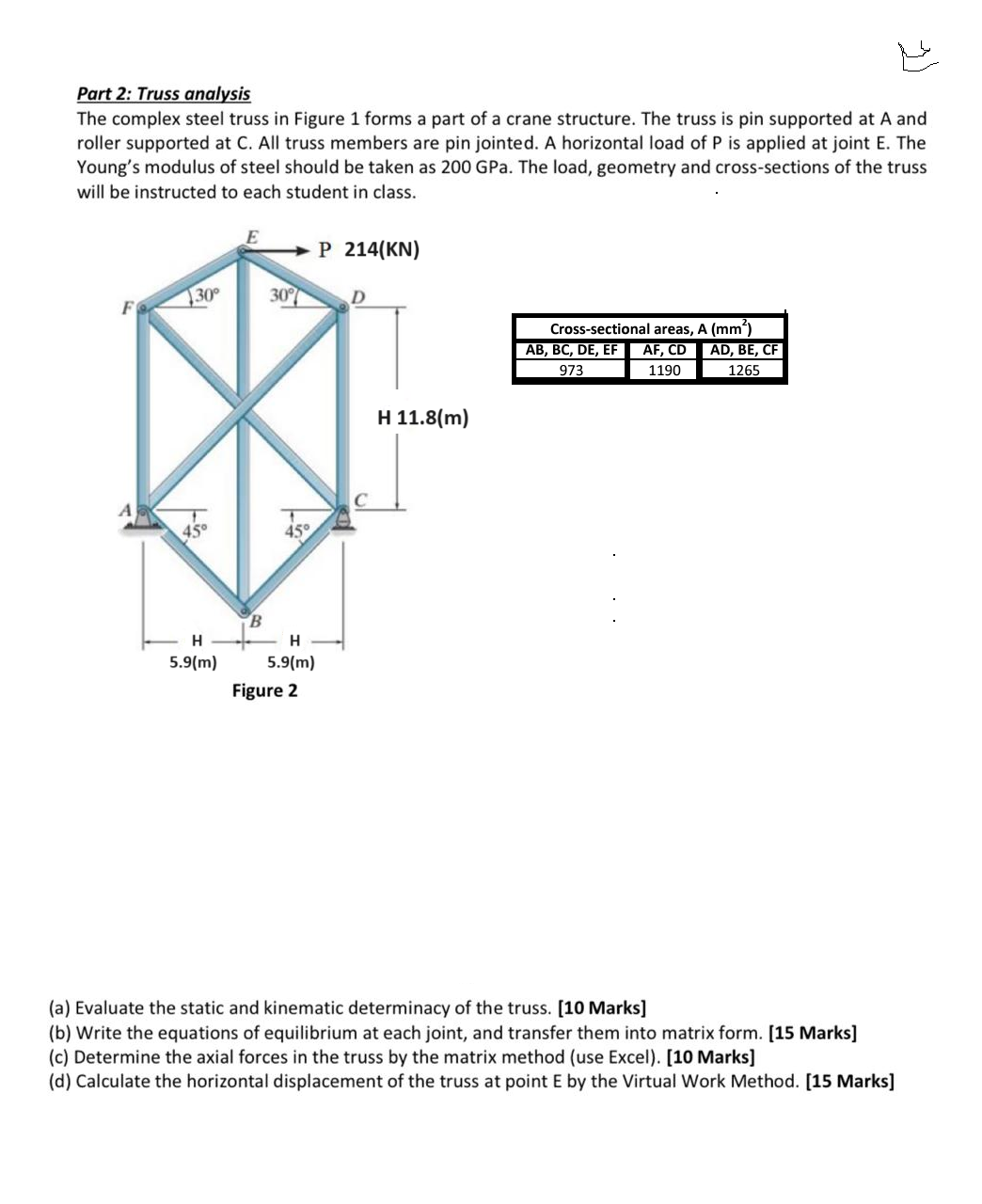 Show me the steps to solve Part 2 : Truss