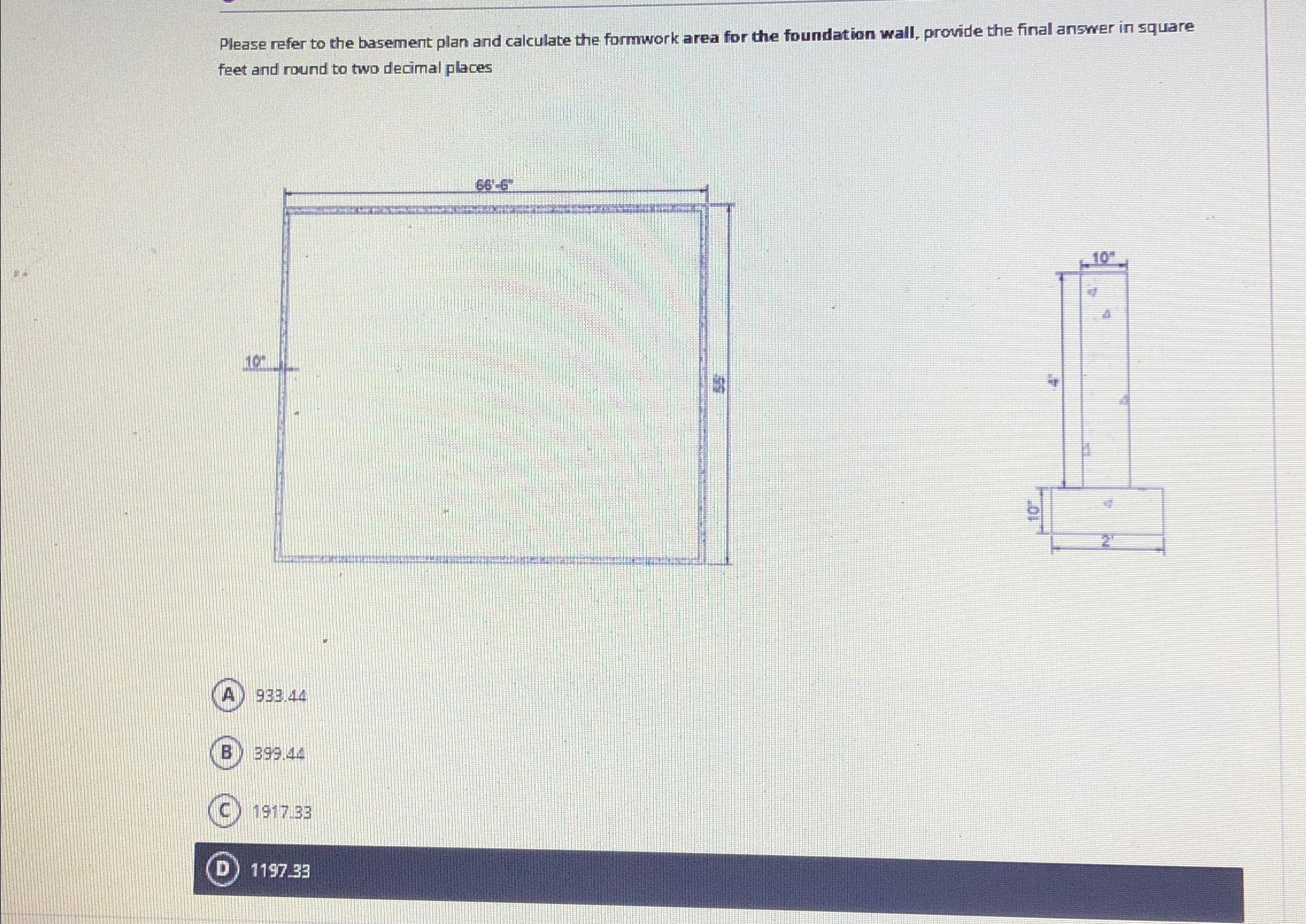 Please refer to the basement plan and calculate