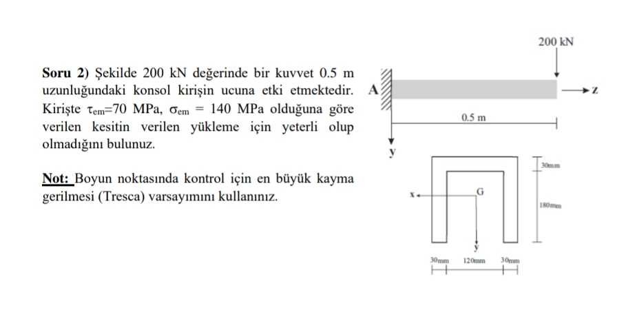 Soru 2 ) ekilde 2 0 0 kN de erinde bir kuvvet 0 .