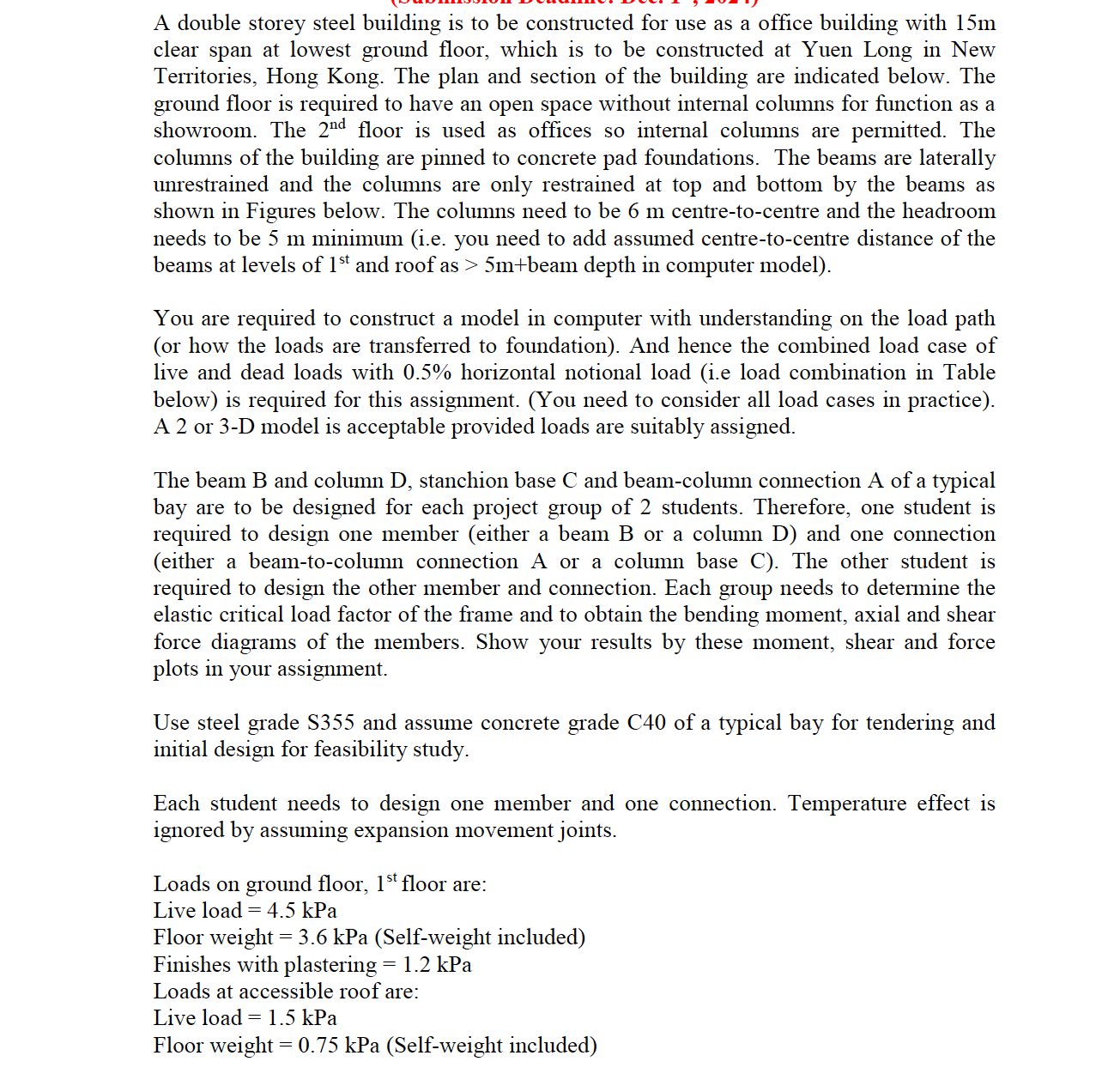 Show me the steps to solve A double storey steel