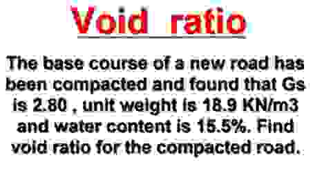 Void ratio The base course of a new road has been