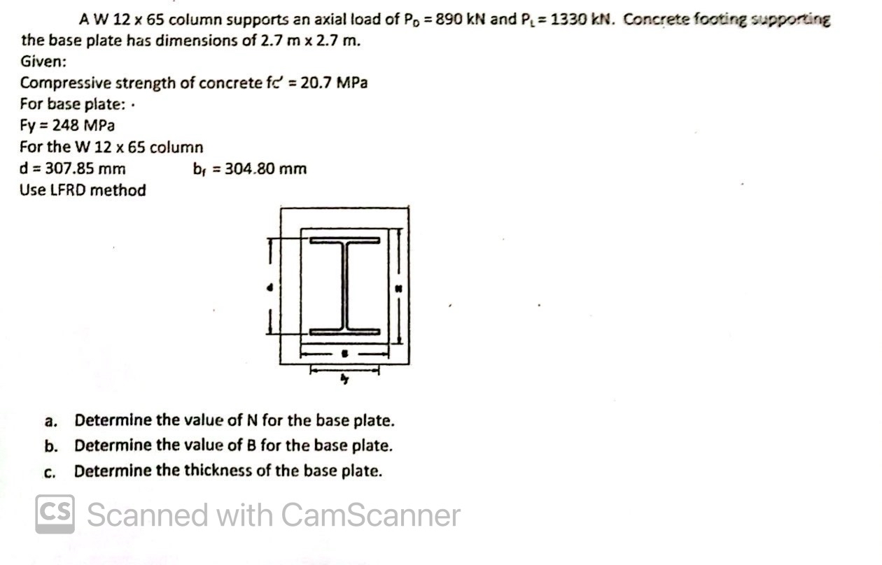 Need asp.. Steel design ( base plate ) Provide a