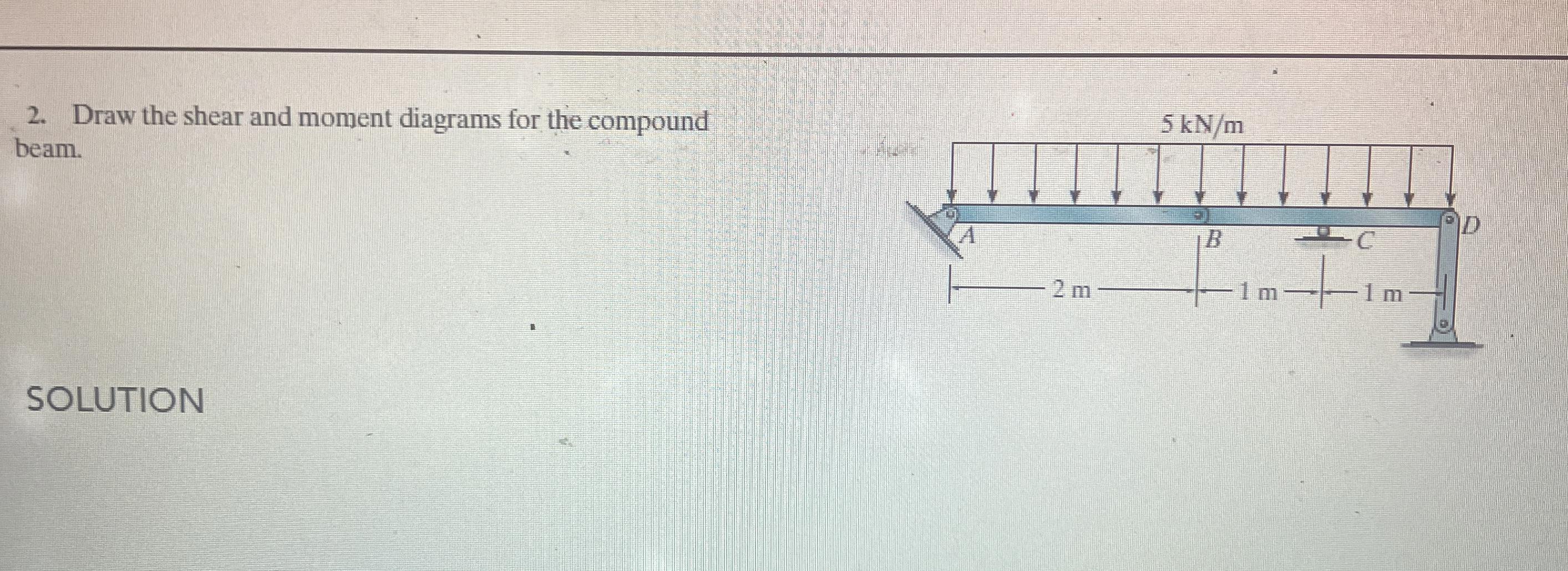 Draw the shear and moment diagrams for the