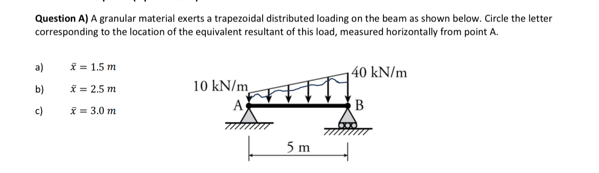 Question A ) A granular material exerts a