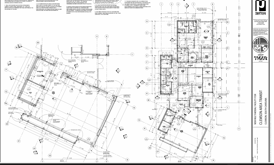 The Clemson Areas Transit drawings have been