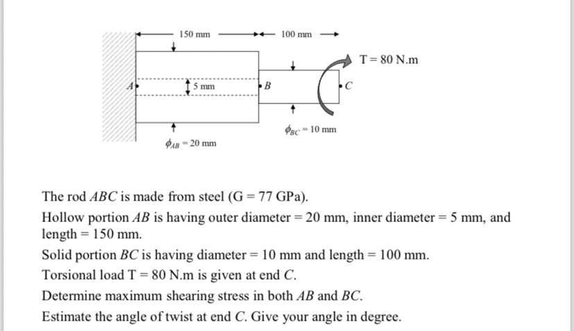 The rodABC is made from steel