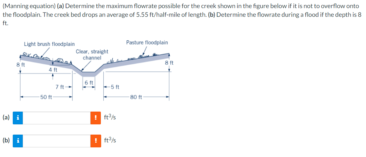 ( Manning equation ) ( a ) Determine the maximum