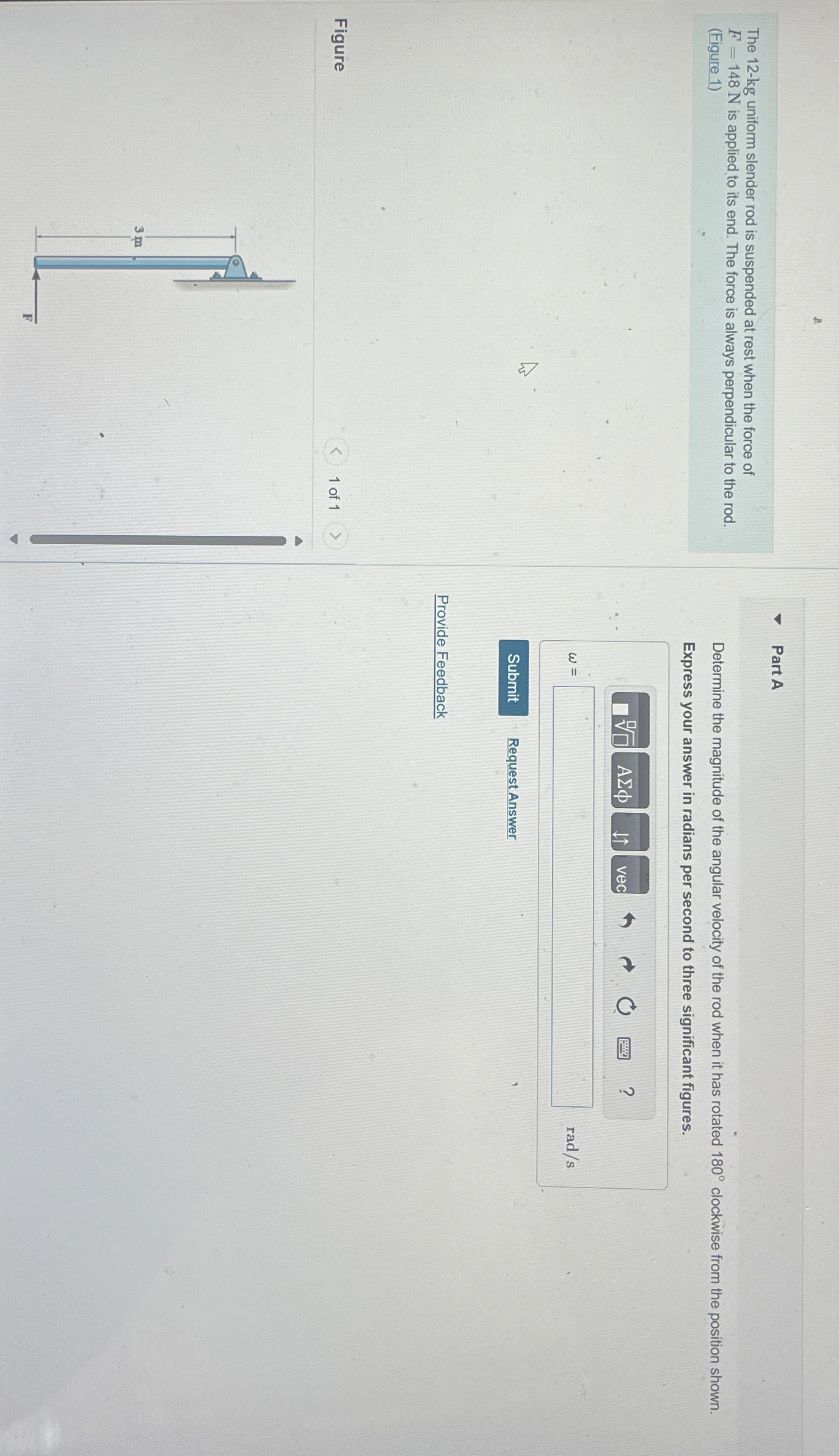 The 1 2 - k g uniform slender rod is suspended at