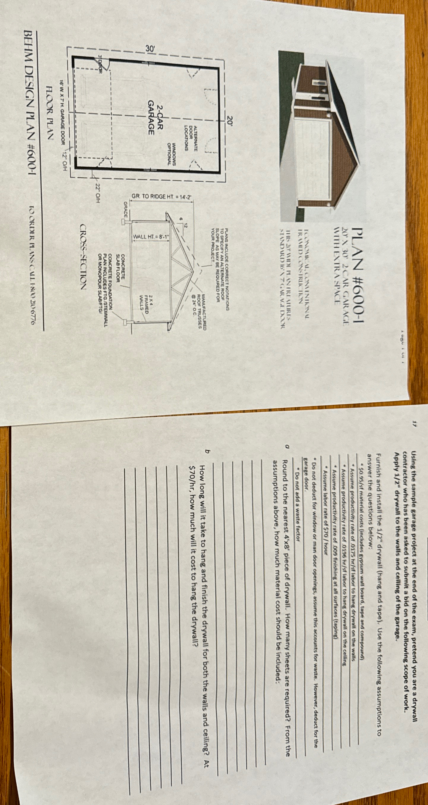 1 7 PLAN # 6 0 0 - I 2 0 3 0 2 C CNR GARAGE