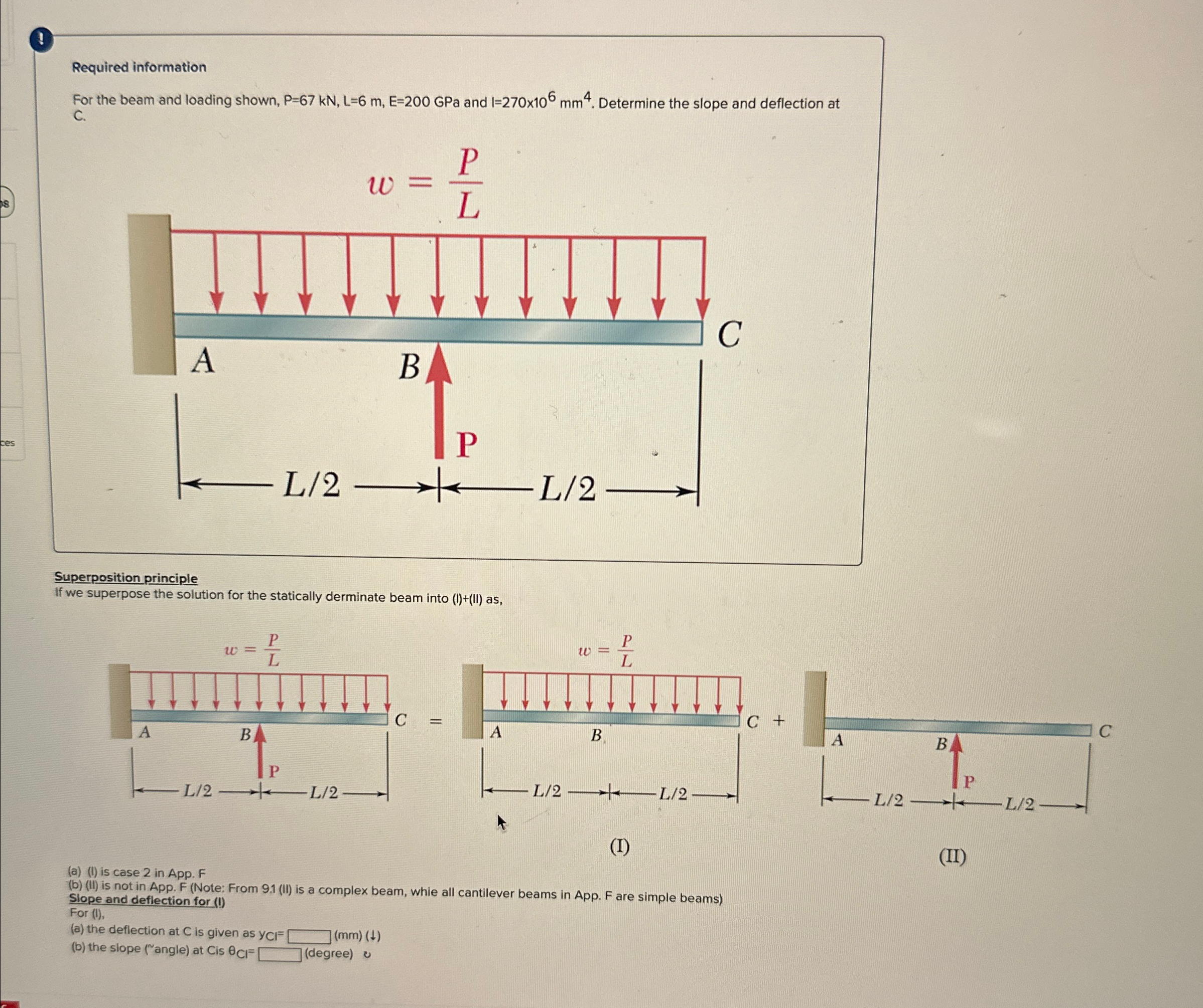 9 Required information For the beam and loading
