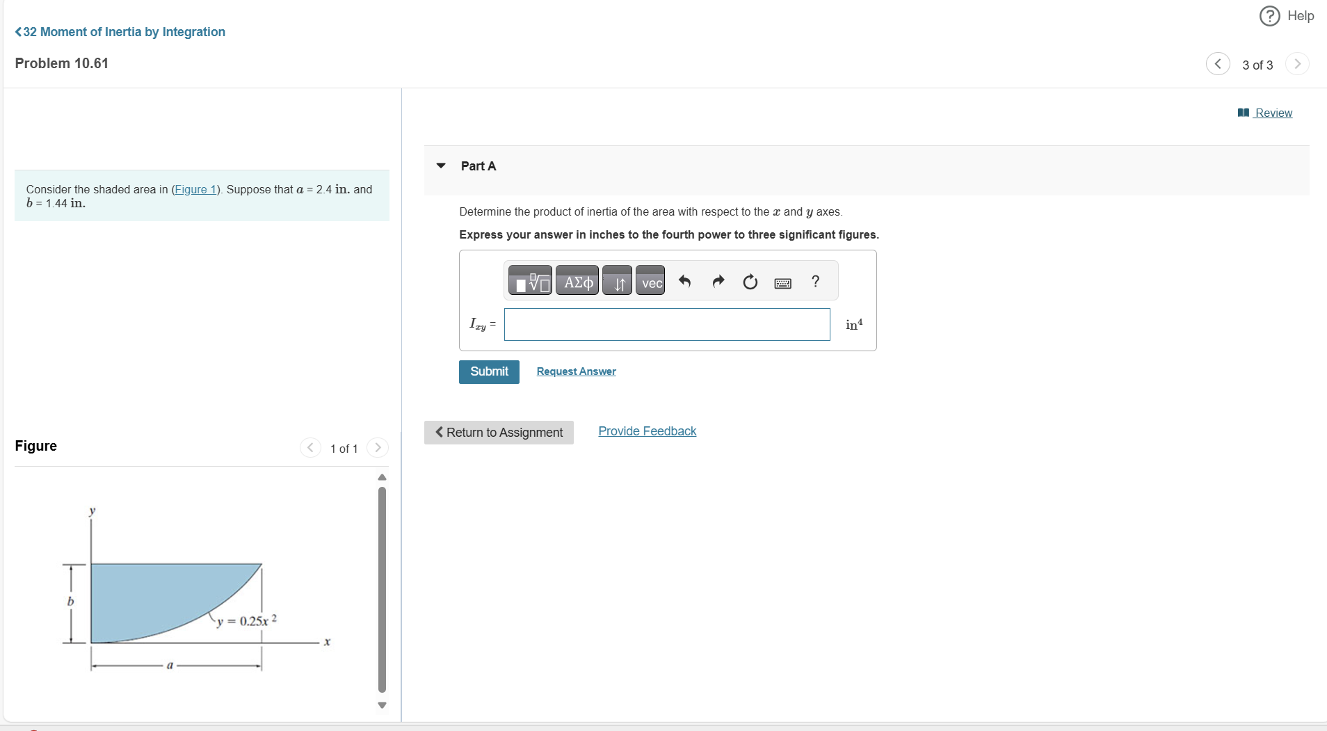 Problem 1 0 . 6 1 Consider the shaded area in (