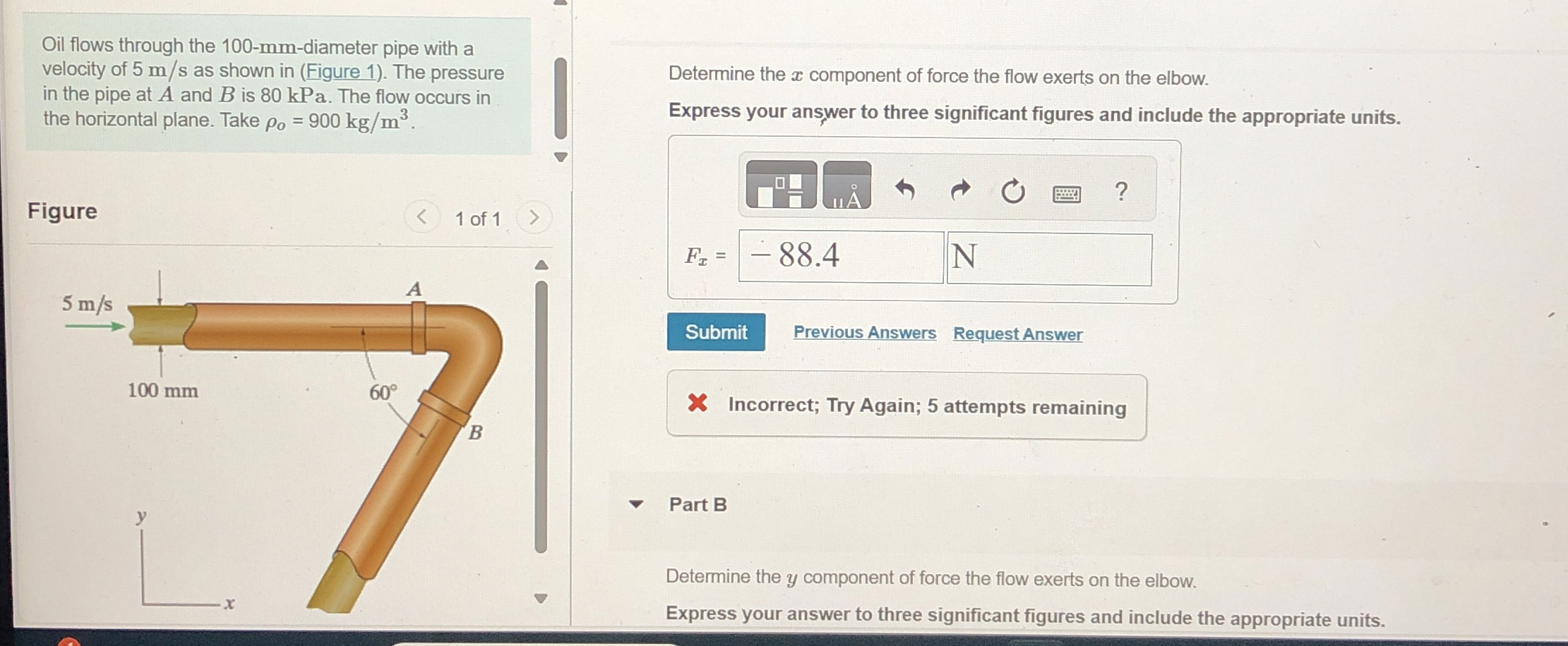 Oil flows through the 1 0 0 - mm - diameter pipe