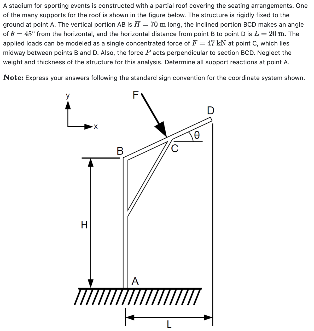 A stadium for sporting events is constructed with