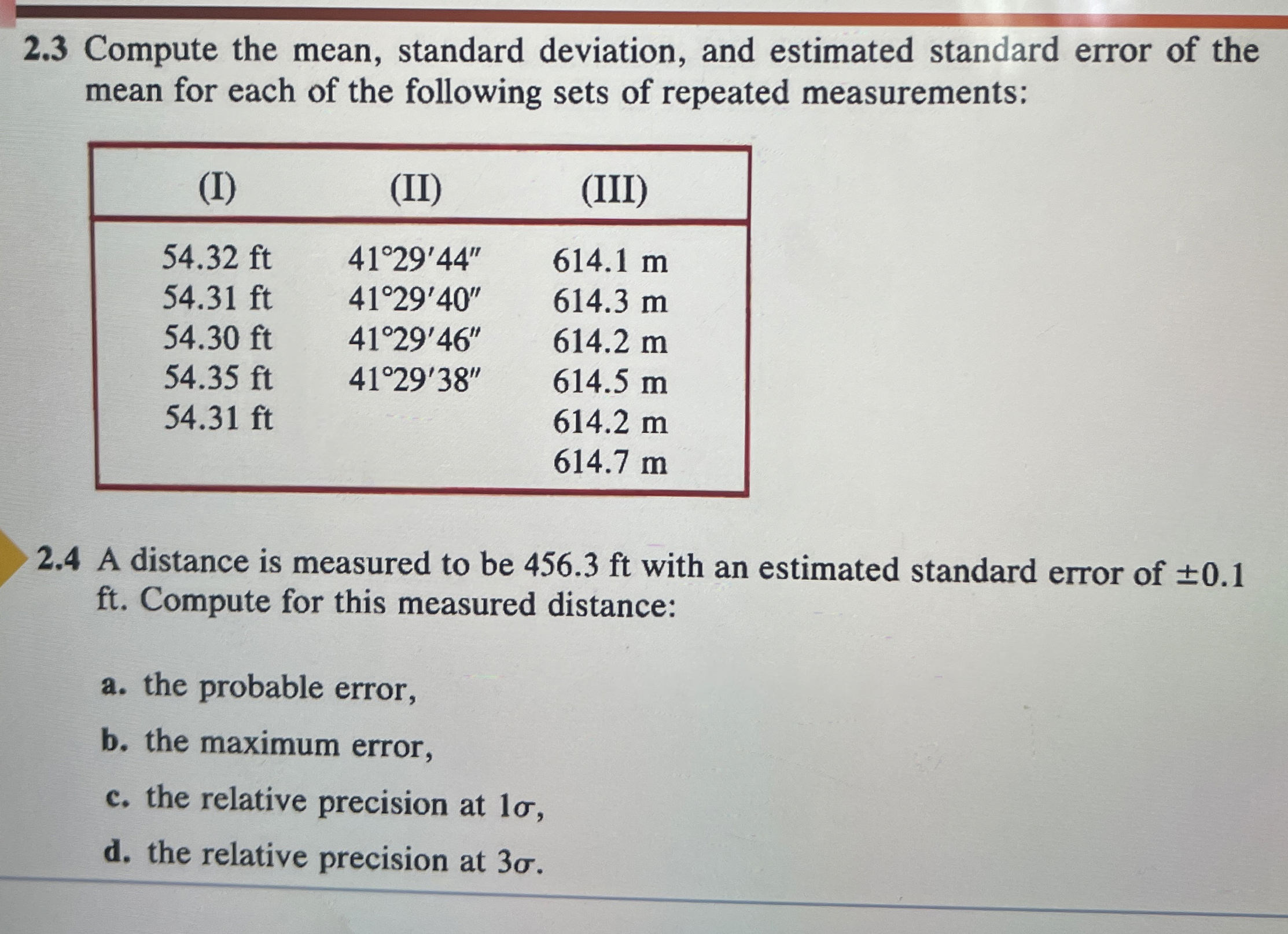 2 . 3 Compute the mean, standard deviation, and