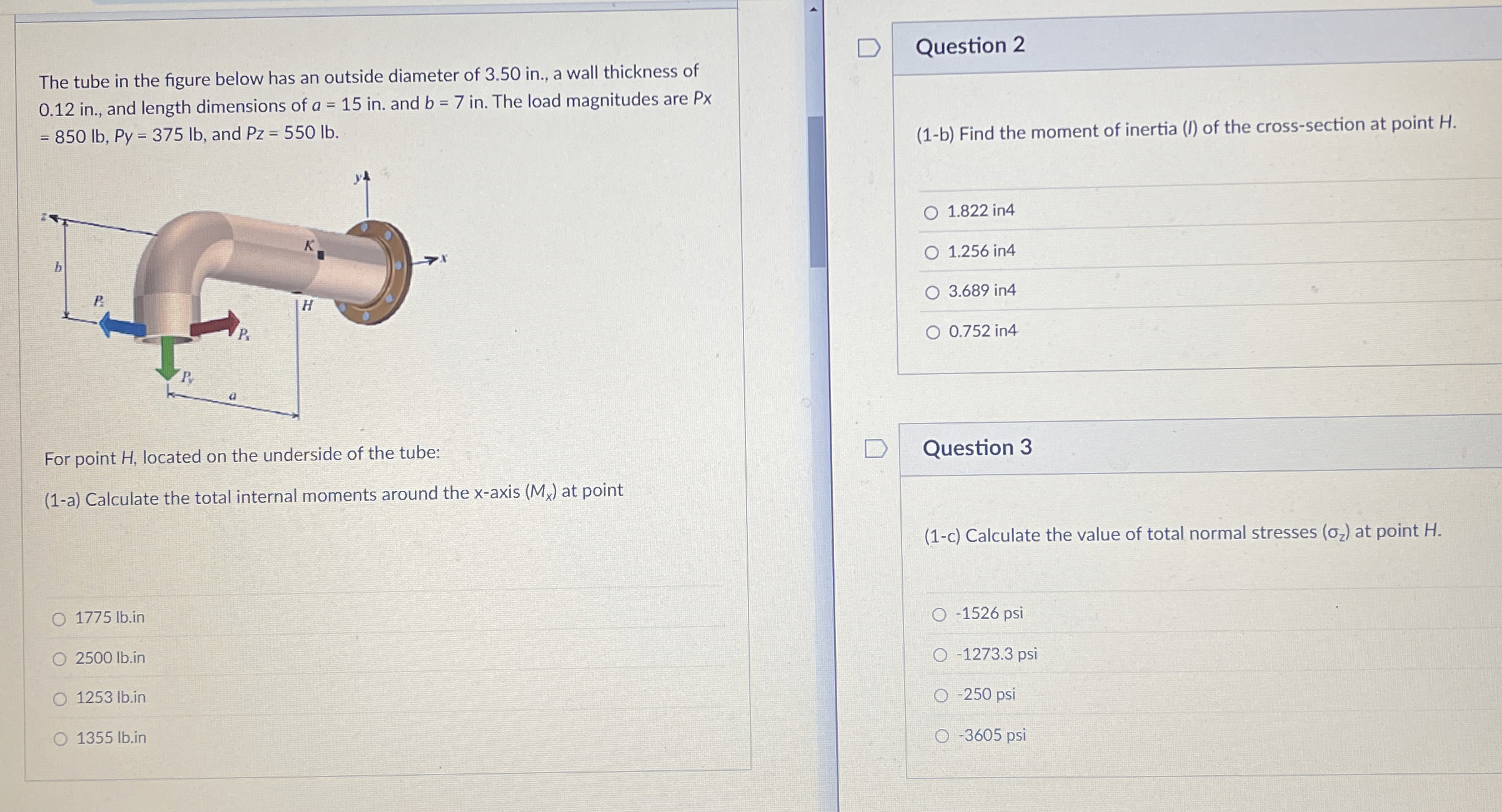 The tube in the figure below has an outside
