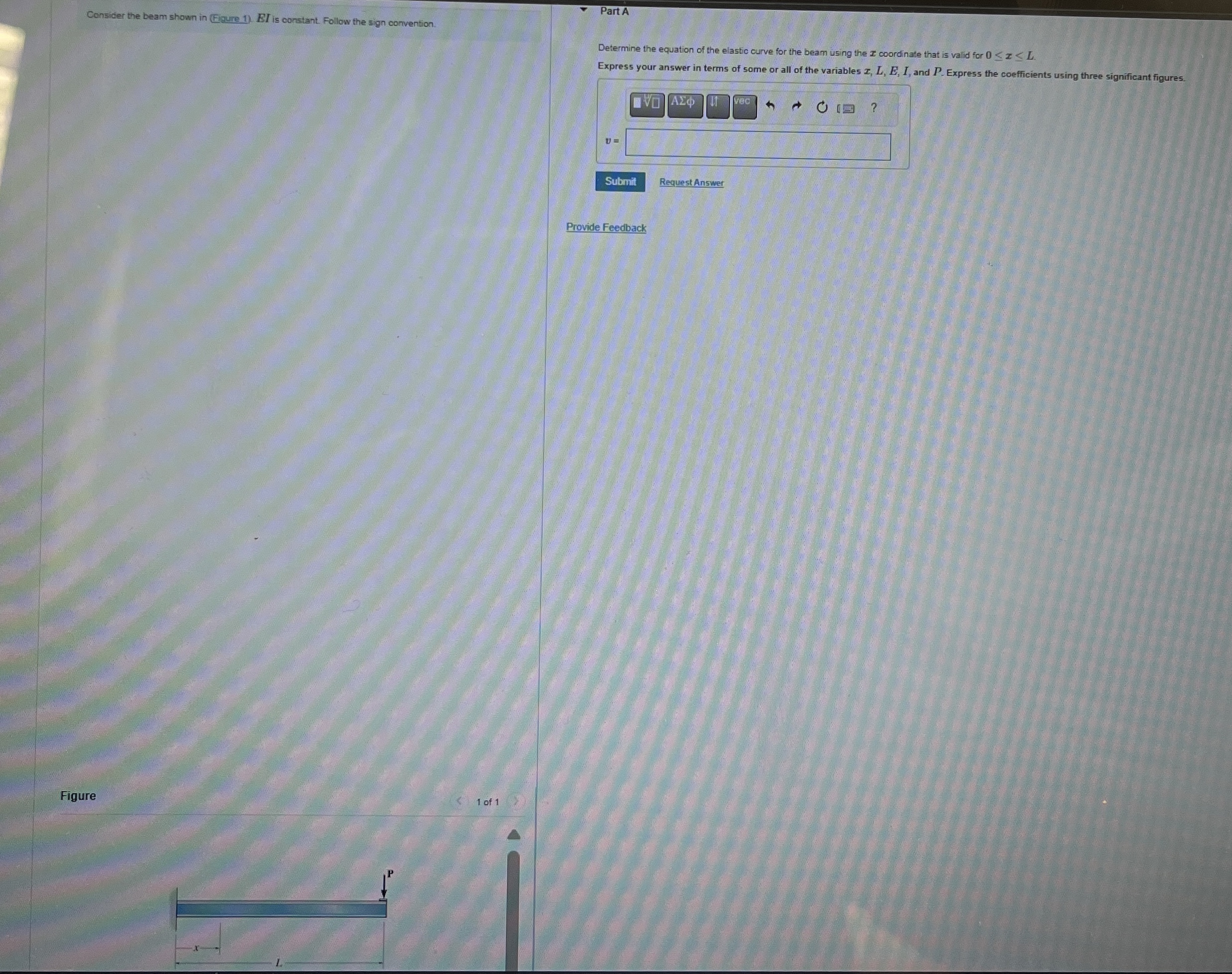 Consider the beam shown in ( Eigure 1 ) . E I is