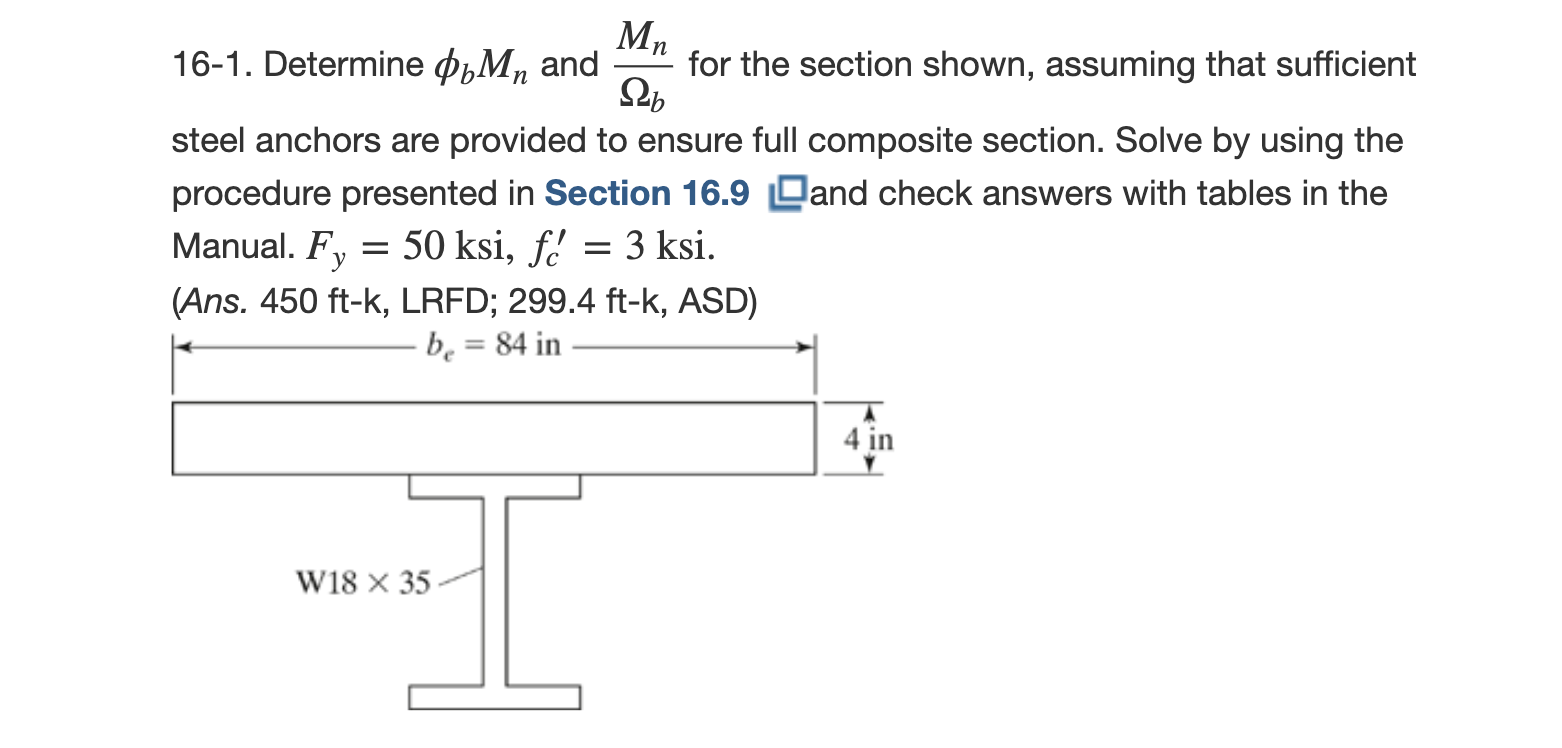 1 6 - 1 . Determine bMn bMn and Mn \ Omega bMn \